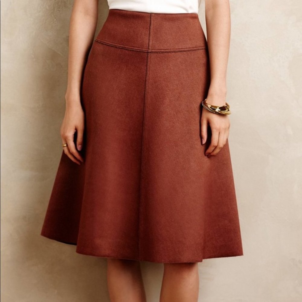 Anthro HD Paris A-line Midi Neoprene Skirt 12 !